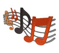 Parche de notas musicales para planchar o coser en camiseta, vestido o camiseta musical, insignia bordada