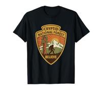 Parche de Parque Cryptid Forest Believe Retro Sasquatch Bigfoot Camiseta