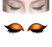 Parche de pestañas Lazy Eye Shadow, pegatinas de maquillaje de ojos reutilizables 2 en 1 con pestañas postizas y sombra, pegatinas de maquillaje para pestañas y sombras de ojos (Orange)