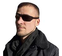 Parche de piel sintética punk pirata, parche de ojo retro medieval, máscara de ojo individual, vendada con hebilla de banda elástica ajustable