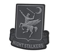 Parche de PVC 160th SOAR Night Stalkers Airborne Regiment Parches para Mochilas,Parches PVC,Parches para Chalecos,Parches de Moral,Parches Tácticos (Blackout Subdued)
