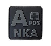 Parche de PVC de Primeros Auxilios 2x2 A Positivo Parche para Porta Placas Ifak Kit de Primeros Auxilios Tipo de Sangre Parches Tácticos para Mochilas A Positivo (Negro)