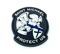 Parche de PVC negro para airsoft de Saint Michael Protect Us Crusader