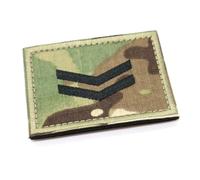 Parche de rango de camuflaje, insignia de sargento Lance Corporal, parches bordados de gancho y bucle, parches militares, EMT, Reino Unido, camuflaje británico (cabo)