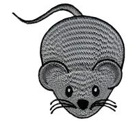 Parche de ratón gris para planchar o coser, para planchar o coser, para ropa, parche bordado, tamaño 5,0 x 7,0 cm