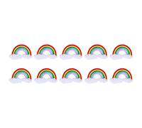 Parche de Tela Colorido Iris Nube Bordado Apliques Decoración Suministros 10 Piezas Coser Parches para Planchar para Ropa Bolsas Sombreros Mochilas Reparación de Manualidades