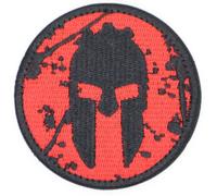 Parche de tela con diseño de casco espartano con gancho y bucle, 7,5 cm, insignia táctica para airsoft