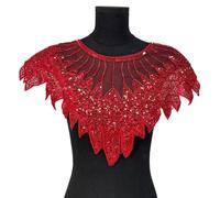 Parche de tela con lentejuelas bordadas de encaje de colores delanteros, decoración de moda, decoración frontal de colores artesanales, lentejuelas brillantes