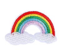 Parche de Tela Nube Arcoíris Bordado para Ropa Manualidades Decoración - Pegatina Adhesiva con Diseño Colorido (10 Uds, 5.2x3.0 cm)