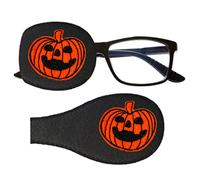 Parche de tela reutilizable de calabaza de Halloween para niños y adultos, para ambliopía ortopédica, tratamiento de oclusión de ojos perezosos para gafas