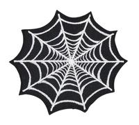 Parche de telaraña para planchar o coser, para planchar o coser, para ropa, parche bordado, red de araña, Halloween, carnaval, disfraz, parche, tamaño 8,2 x 7,4 cm