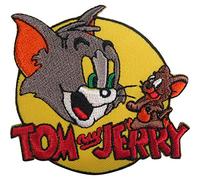 Parche de Tom y Jerry con insignia bordada para coser ropa, bolsa, camiseta, top jeans