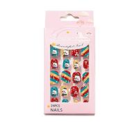 Parche de uñas con texto en inglés "A Christmas in Nail", paquete de 24 piezas para niños