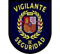 Parche de Vigilante de Seguridad escudo 7 x 5,5 cm tela impresa borde hilo negro y tela de gancho macho trasero - 1 unidad