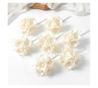 Parche Decorativo De Flores 12 Uds. Ramo de rosas artificiales de gasa de 12cm for decoración de la habitación del hogar, guirnalda for álbum de recortes, decoración de boda(Beige)