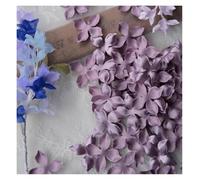 Parche Decorativo De Flores Pétalos de flores artificiales de 3cm, pétalos falsos for decoración del hogar, tarjetas de álbum de recortes, manualidades, apliques de satén, 100 Uds.(Dark grey purple)