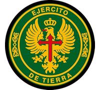 Parche Ejército de Tierra verde. Redondo 7,6 cm diámetro Tela Impresa sublimado Borde Hilo Negro y tela de gancho Macho Trasero - 1 Unidad