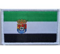 Parche Extremadura con Velcro, comunidad de Extremadura,Tejida oficial 8 cm x 5 cm para Mochila, Chaleco, Gorras. Parche para Ropa Militar y Motera (Extremadura) MateyCo