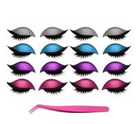 Parche for Pestañas Lazy Eye Shadow, Pegatinas De Maquillaje for Pestañas, Pegatinas Reutilizables 2 En 1 Con Pestañas Postizas Y Sombra, Plantillas De Maquillaje for Todas Las Formas De Ojos(Set-c)