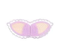 Parche for remendar ropa, 11 × 5 CM, 20 piezas, apliques de bordado de orejas de dibujos animados, plancha grande y costura for chaqueta vaquera(Light Purple)