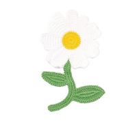 Parche for remendar ropa, 14,5 × 8,5 CM, 30 piezas de apliques de bordado de flores de ganchillo, planchar y coser for chaqueta vaquera(White)