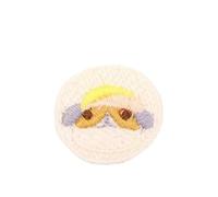 Parche for remendar ropa, 2-5 CM, 30 piezas de calcomanías bordadas for planchar, coser for prendas y chaquetas(Beige Circle 3 * 2.8cm)