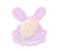 Parche for remendar ropa, 4 × 3,5 CM, 30 piezas, apliques bordados de flores de conejo, calcomanías termoadhesivas for prendas de chaqueta vaquera(Light Purple)