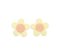 Parche for remendar ropa, 40 mm, 30 piezas, apliques de bordado de flores de ganchillo, planchar y coser for jeans, chaquetas y ropa(Yello)