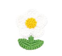 Parche for remendar ropa, 5 × 3,8 CM, 30 piezas de apliques de bordado de flores de ganchillo, planchar y coser for chaqueta vaquera(White)