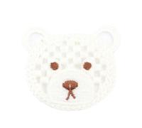 Parche for remendar ropa, 5 × 6 CM, 30 piezas, apliques bordados de flores de ganchillo de oso, planchar y coser for chaqueta vaquera(White)