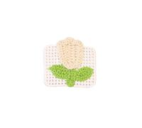 Parche for remendar ropa, 6 × 6 CM, 10 piezas, apliques bordados de flores de ganchillo de tulipán, plancha for ropa(Beige)