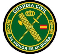 Parche Guardia Civil - El honor es mi divisa. Redondo 7,6 cm diámetro Tela Impresa sublimado Borde Hilo Negro y tela de gancho Macho Trasero - 1 Unidad