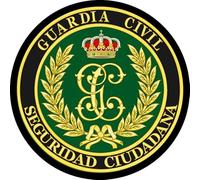 Parche Guardia Civil Seguridad Ciudadana. Redondo 7,6 cm diámetro Tela Impresa sublimado Borde Hilo Negro y tela de gancho Macho Trasero - 1 Unidad