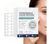 Parche hidrocoloide y microdardos 2 en 1, parches transparentes de microdardos de 144 unidades, fórmula suave para toda la piel (1box)