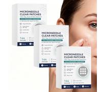 Parche hidrocoloide y microdardos 2 en 1, parches transparentes de microdardos de 144 unidades, fórmula suave para toda la piel (3box)