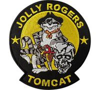 Parche Jolly Rogers Tomcat para planchar o coser en tela, insignia bordada de la Marina de los Estados Unidos