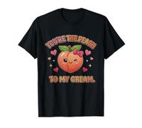 Parche Kawaii You'Re The Peach To My Cream Love, Lindo y Divertido Camiseta