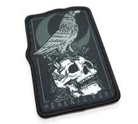 Parche Memento Mori Morale con diseño de calavera y cuervo, tela táctica, 8,8 cm x 6 cm, parches militares de las fuerzas de airsoft
