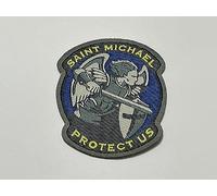 Parche microadhesivo de HD/Jacquard (alta definición) Saint Michael termoadhesivo, micro hilo, dimensiones: 7,7 x 6,7 cm (al.) x 6,7 (longitud) cm. - Fabricado en Italia