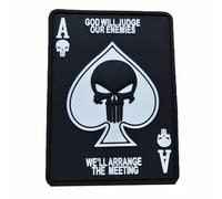 Parche Militar Táctico Punisher Death Card 3D PVC - Sistema de Fijación Resistente Hook&Loop - Insignia táctica para Mochila Airsoft Supervivencia Outdoor Crossfit Personalizable