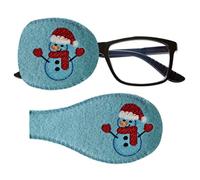 Parche ocular de tela reutilizable con muñeco de nieve para niños y adultos, ambliopía ortopédica, tratamiento de oclusión de ojo perezoso para gafas