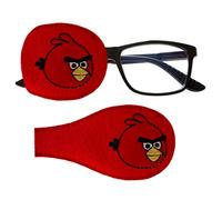 Parche ocular de tela reutilizable para niños y adultos, para ambliopía ortopédica, tratamiento de oclusión de ojos perezosos, para gafas, pájaro rojo