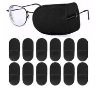 Parche ocular para gafas, 12 parches médicos, parche ocular para ojo perezoso, reutilizable, parches suaves de un solo ojo, cubierta de ojos de tela no tejida, adecuados para ojo perezoso y estrabismo