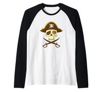 Parche Ojo Cabeza Pirata Camiseta Manga Raglan