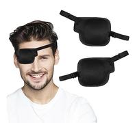 Parche Ojo Estrabismo Ajustable Máscara de un Solo Ojo Parche Ocular 3D Negro para Adultos Niños 2 Piezas Izquierda+Derecha