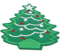 Parche para bordado de estilo navideño Transferencias de Calor Iron On Sew On Patch para ropa DIY Pegatinas Decorativas Appliques, Árbol de Navidad Practical Treatment