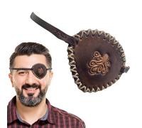 Parche para el - Parche de pirata para adultos, parche de pirata, regalo de fiesta con temática pirata, disfraz de cosplay gótico medieval ajustable con calavera y cruz