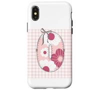 Parche para Mujer, diseño de Letra O, Color Rosa Carcasa para iPhone X/XS