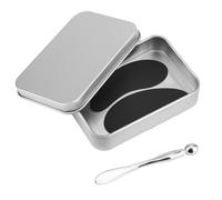 Parche para Ojos Reutilizable, Silicona Parches Antiarrugas para Debajo Máscara para Ojos Rellena Líneas Finas y Arrugas con Aplicador Crema para Ojos de Metal y Estuche de Hojalata (Negro)