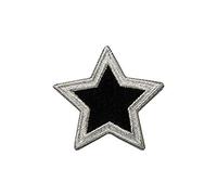 Parche para planchar (4 cm), diseño de estrella, color plateado y negro